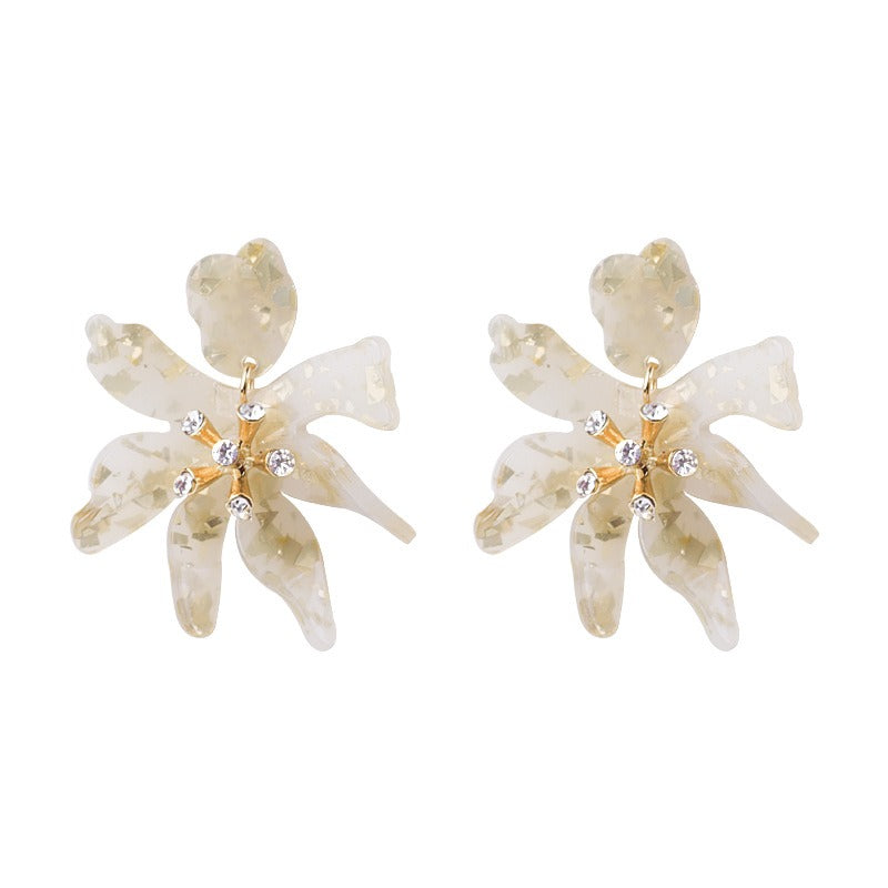 Resin acrylic flower shaped earrings