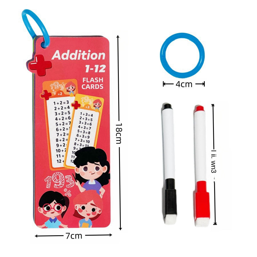 Multiplication Flash Cards Learning Tool for Math Early Education Addition Subtraction Multiplication Division Arithmetic Teaching Aid for Primary Students
