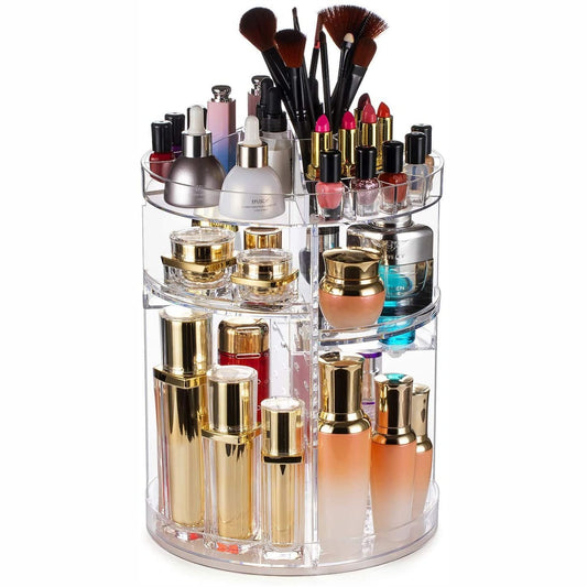 Rotating cosmetic storage
