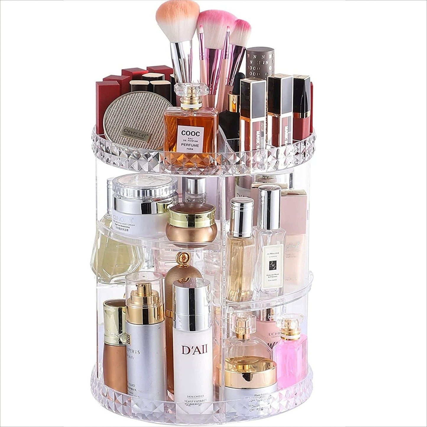 Rotating cosmetic storage