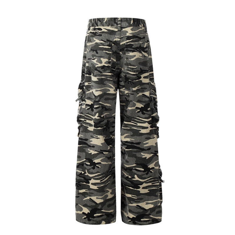 Multi pocket straight leg pants