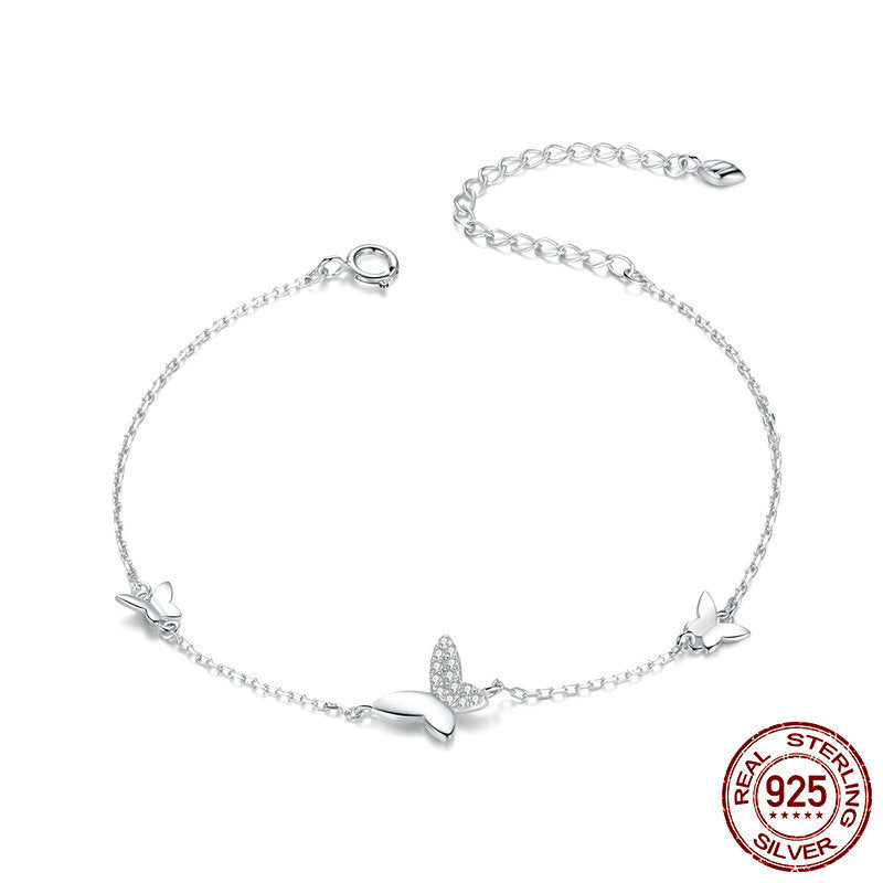 925 Silver Butterfly Dancing Bracelet