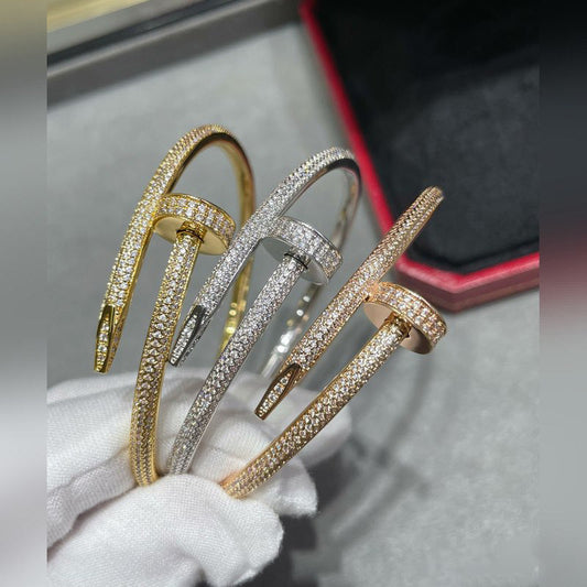 V-Gold Diamond Pavé Screw Cuff