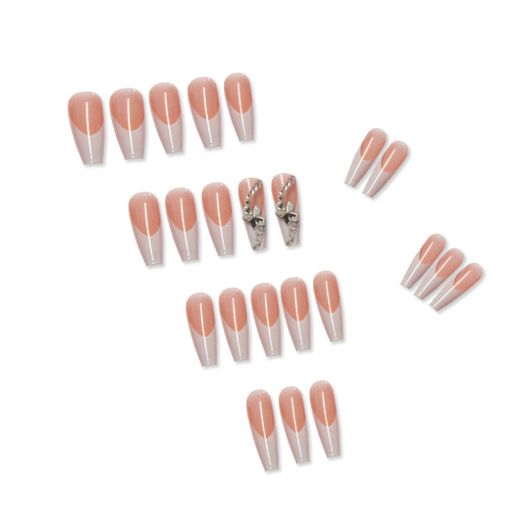 24 Pieces Press On Nails French Ballet Manicure