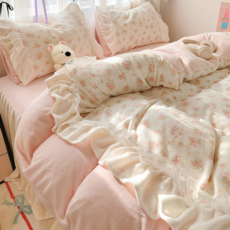 Milk velvet bed four piece set