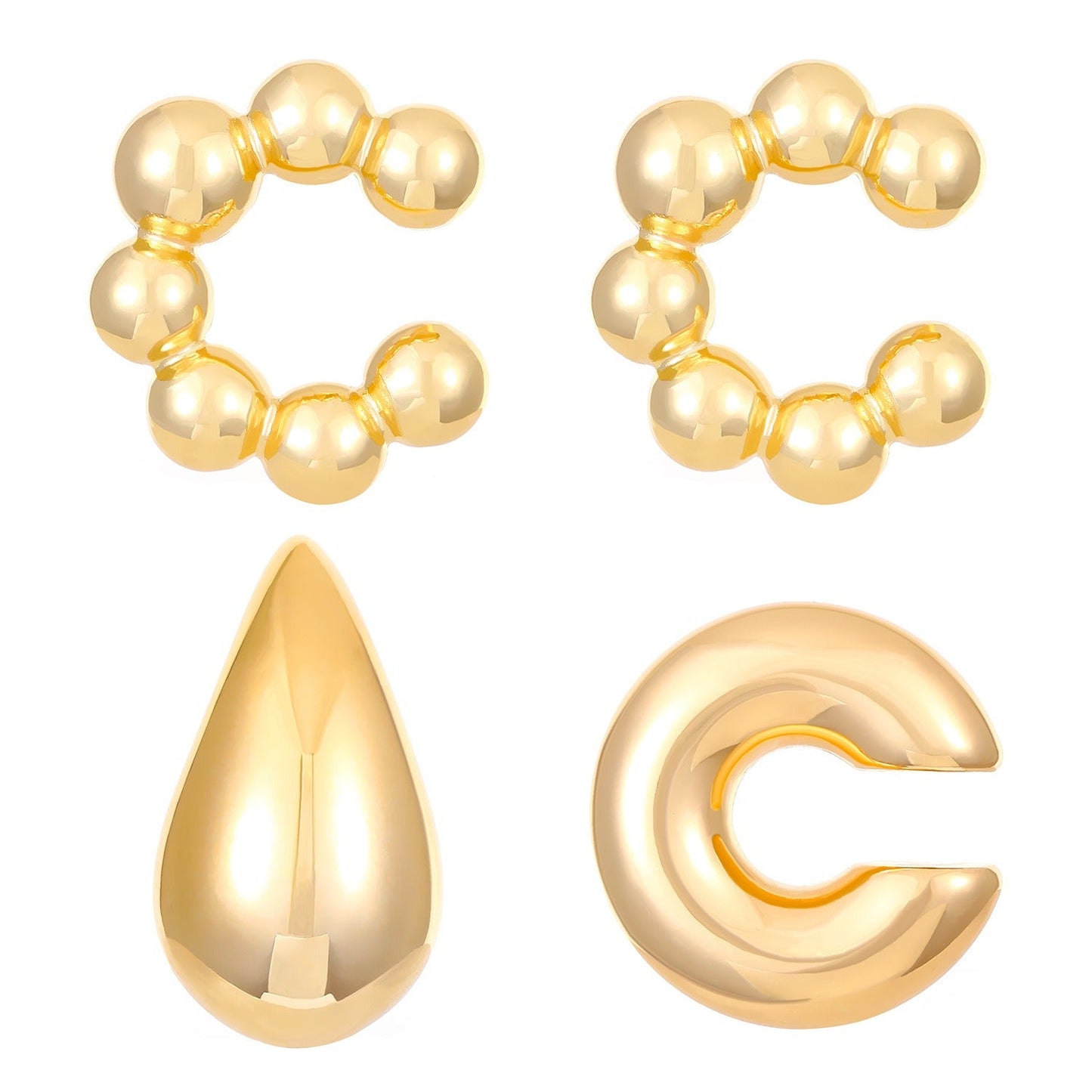 Hollow gold-plated earrings