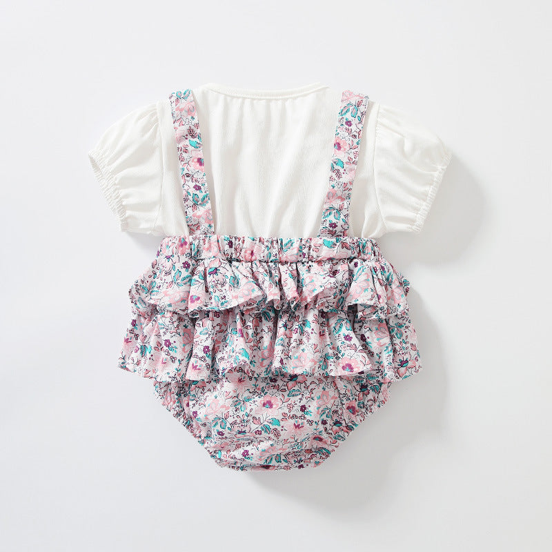 Purple Floral Cotton Rompers