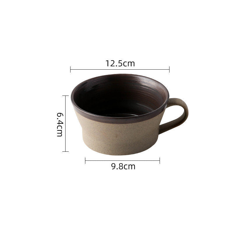 Coarse pottery coffee cup