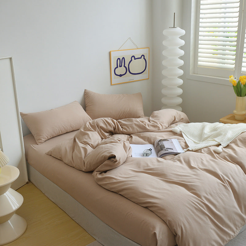 Solid Color 4 Piece Bedding Set