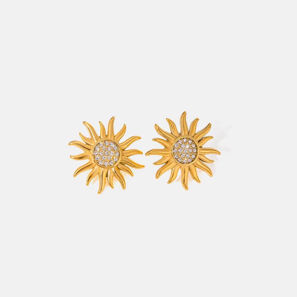 Stainless steel sunflower earrings