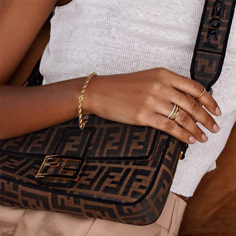 Hip hop gold Fried Dough Twists thick bracelet