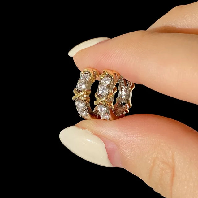 Vintage CC Design Hoop Earrings