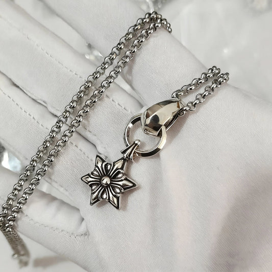 Cross necklace hexagonal star chain ﻿
