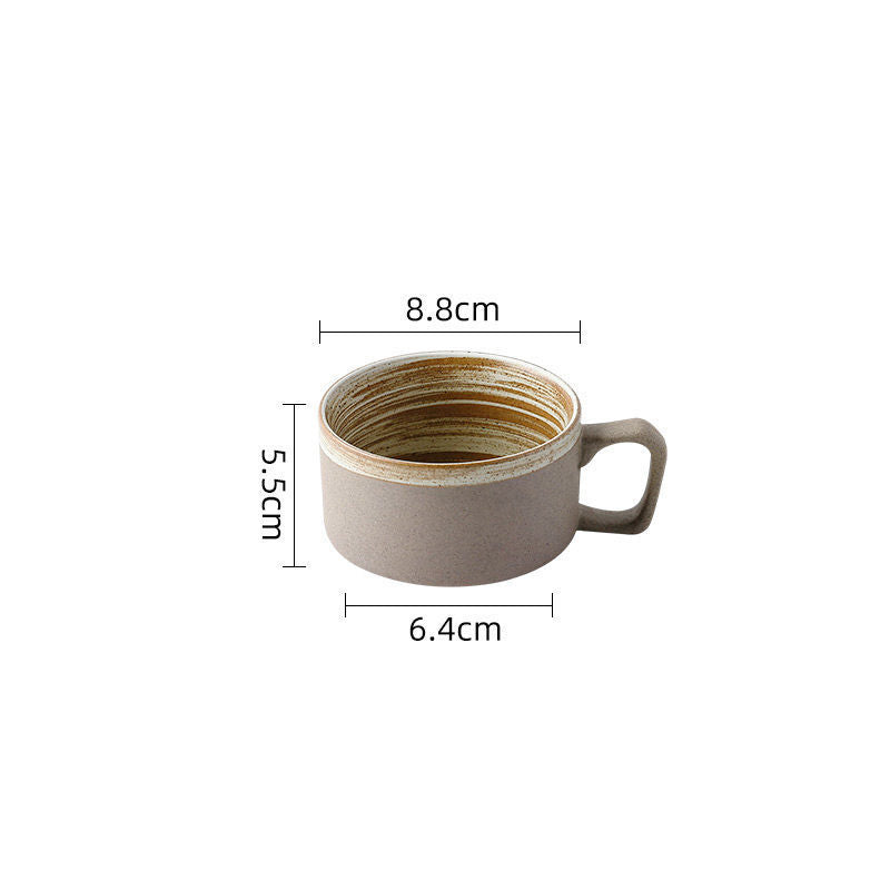 Coarse pottery coffee cup