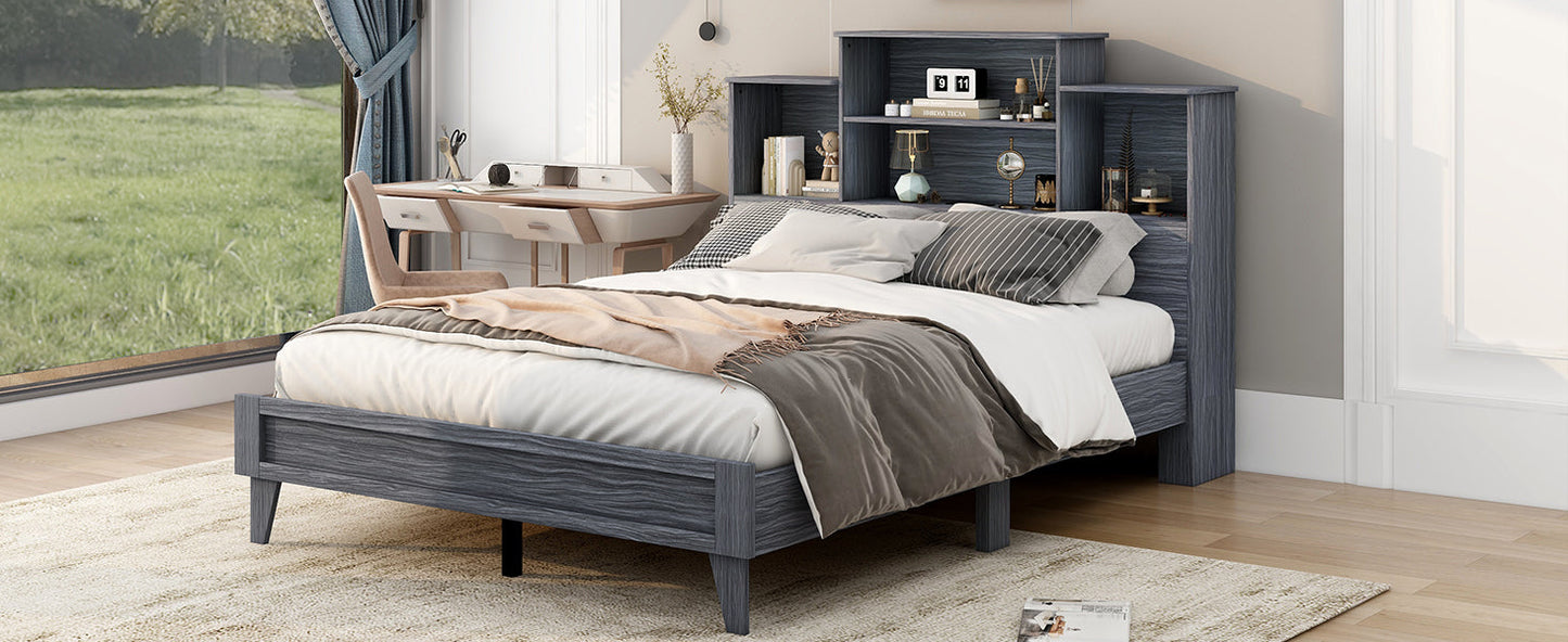 Queen Size Storage Platform Bed Frame