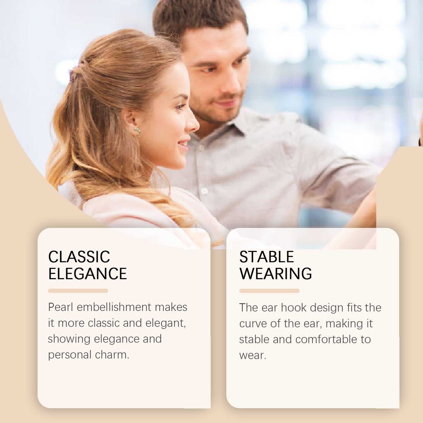 Hoexe Pearl Twist Ear Hook All-In-One Ear clip
