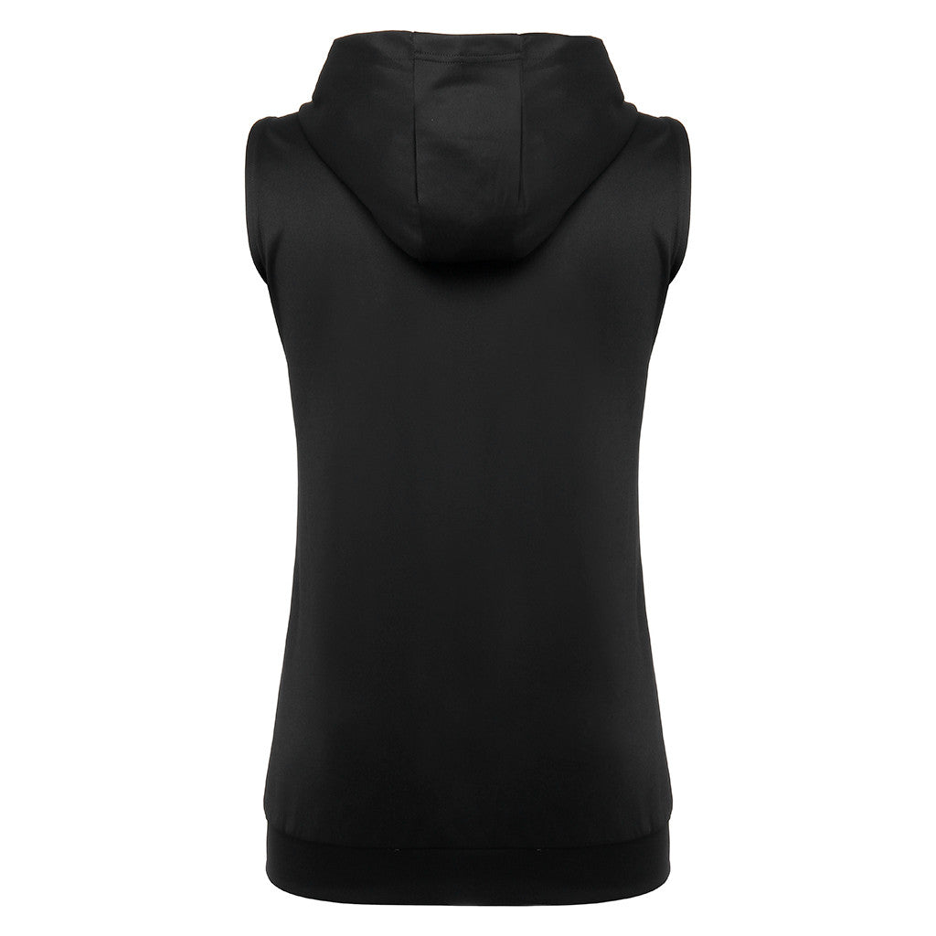 Zipper Splicing Sports Hooded Vest