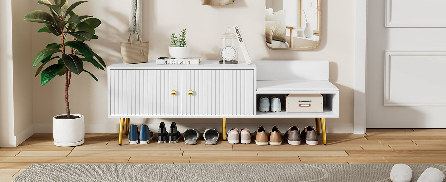 Shoe Storage Bench with Hidden Storage