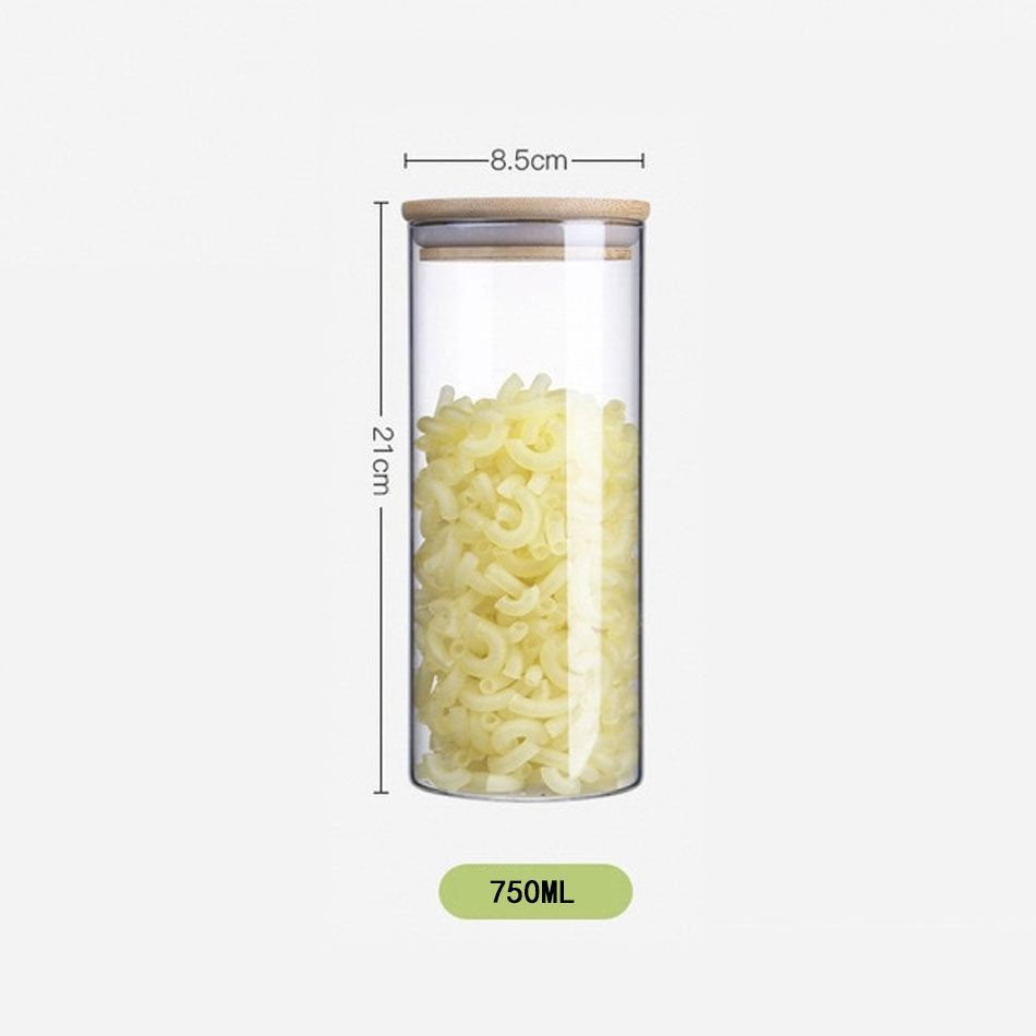 Glass Jar With Bamboo Lid Containers