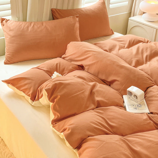 Solid Color 4 Piece Bedding Set