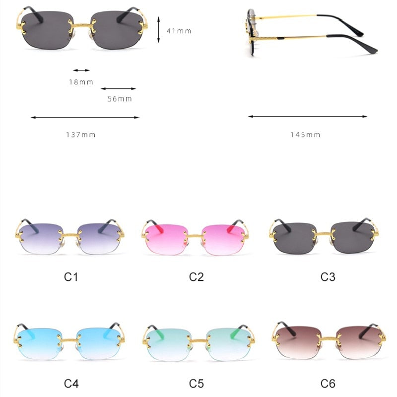 Rimless Retro Frameless Sunglasses