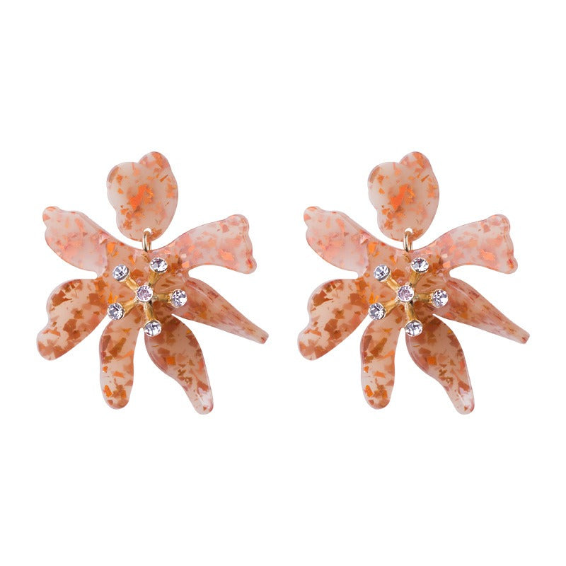 Resin acrylic flower shaped earrings
