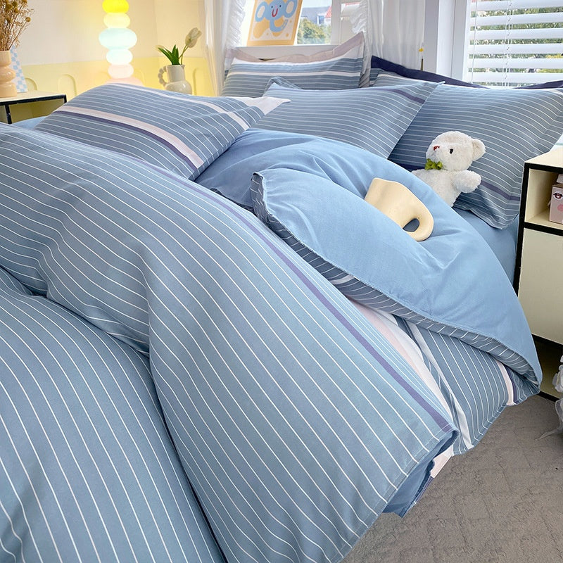 Minimalist Pure Water-Washed Cotton Bedding Set