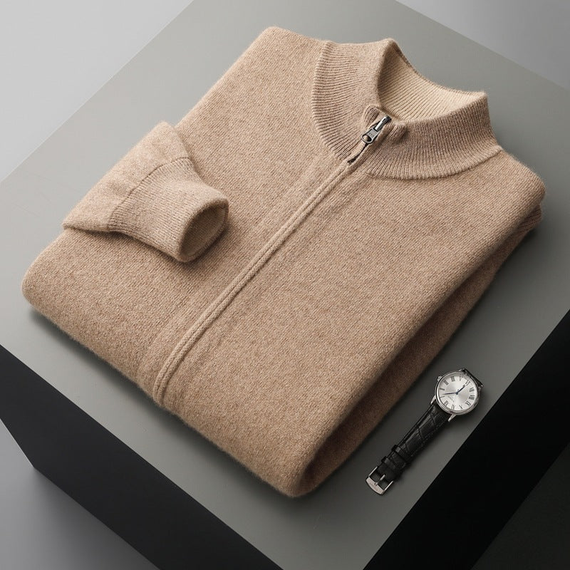 Wool Zip-Up Cardigan