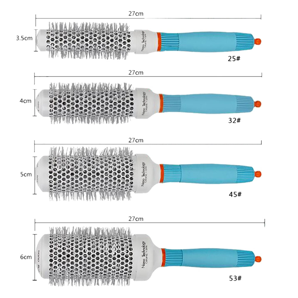 Professional Round Blue Hair Brush