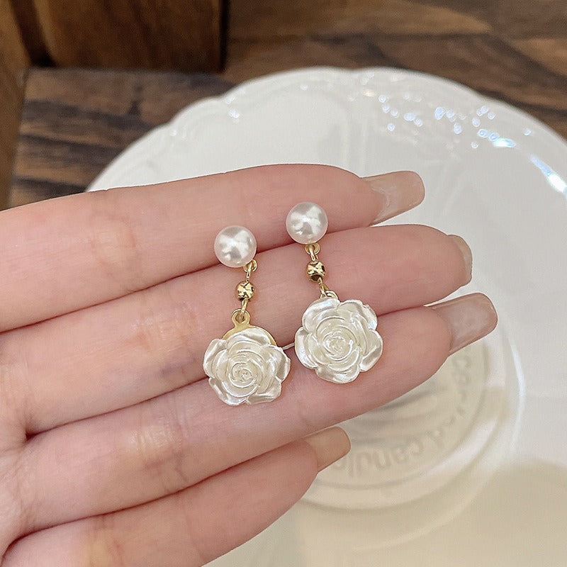 Camellia flower earrings