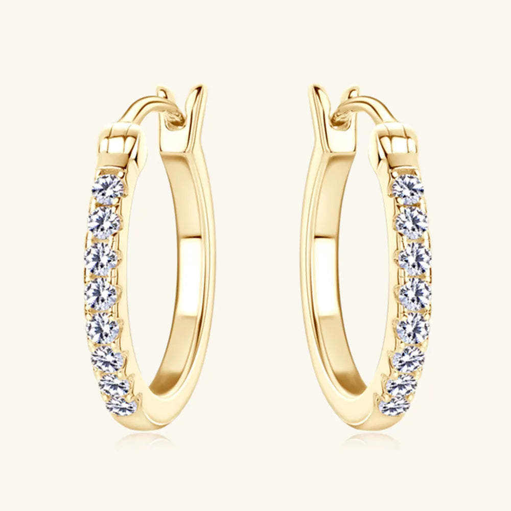 925 Sterling Silver Moissanite Huggie Earrings