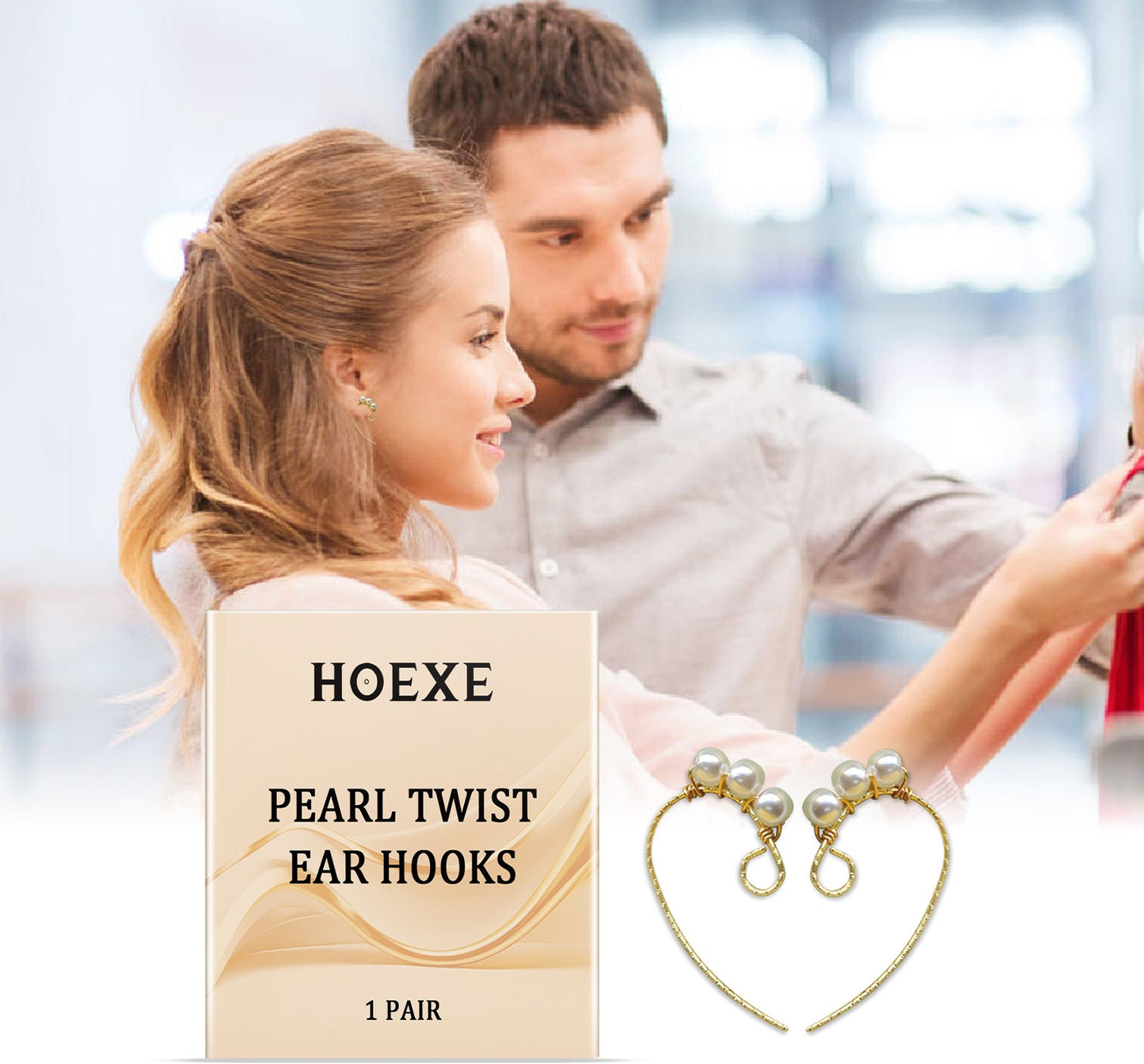 Hoexe Pearl Twist Ear Hook All-In-One Ear clip