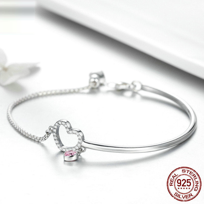 S925 heart silver bracelet