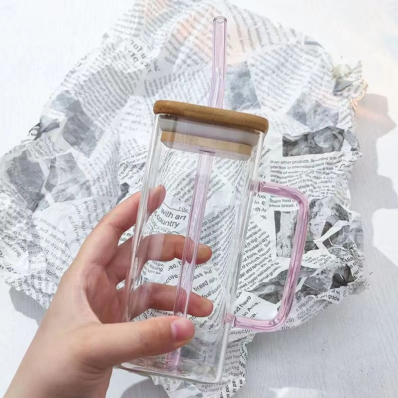 Square colored handle cup