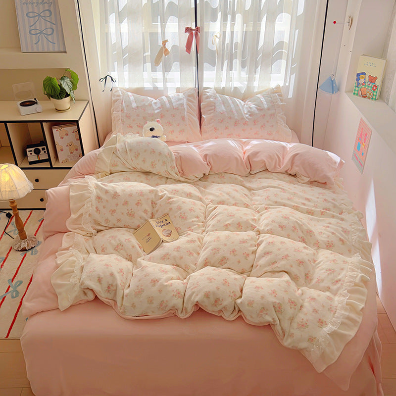 Milk velvet bed four piece set