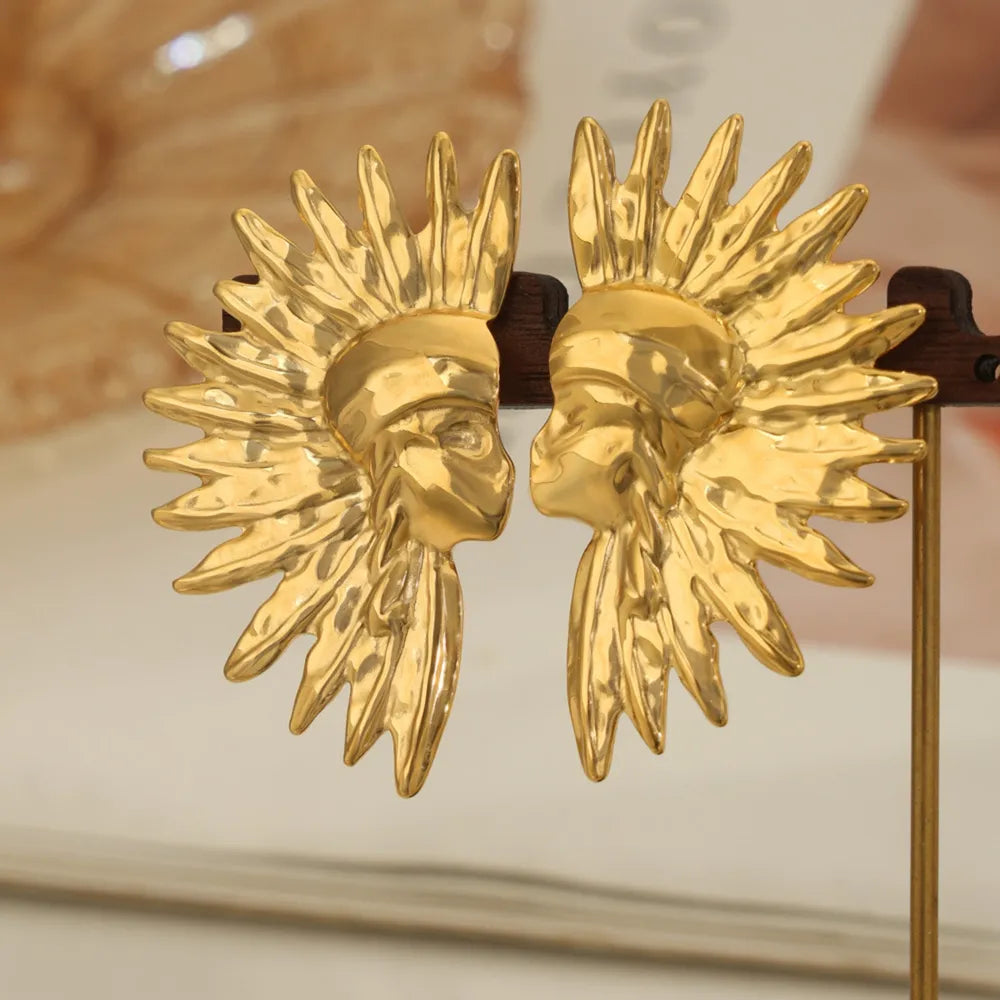 Titanium steel gold-plated earrings