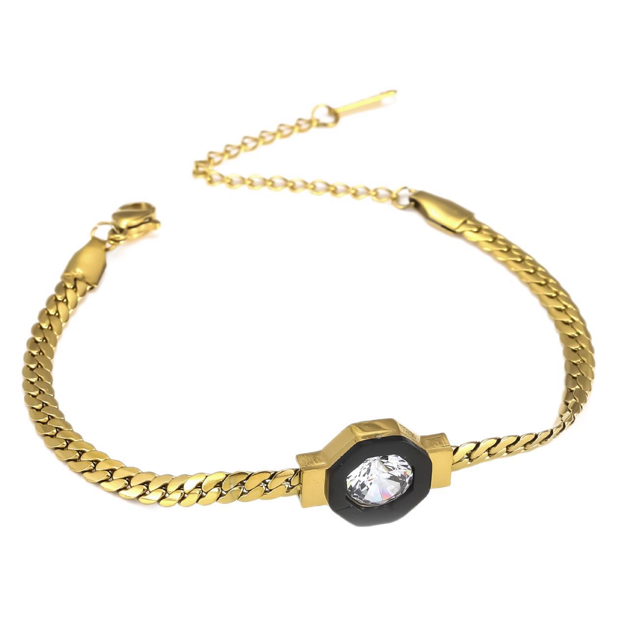 Zircon 18K Titanium Steel Bracelet