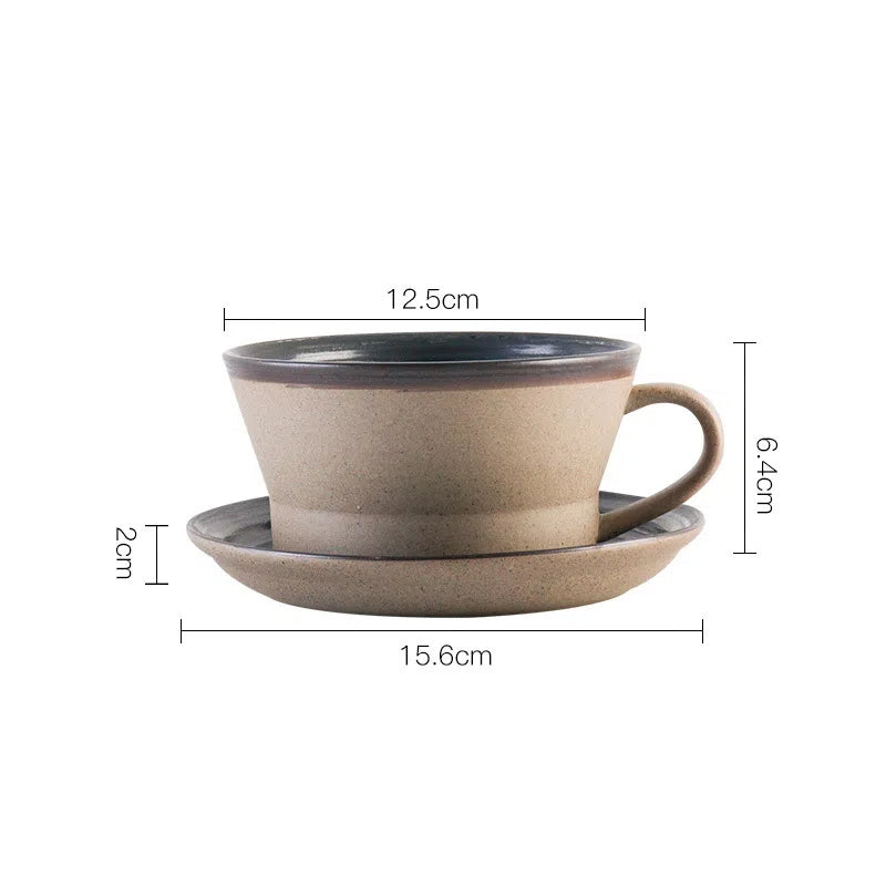 Coarse pottery coffee cup