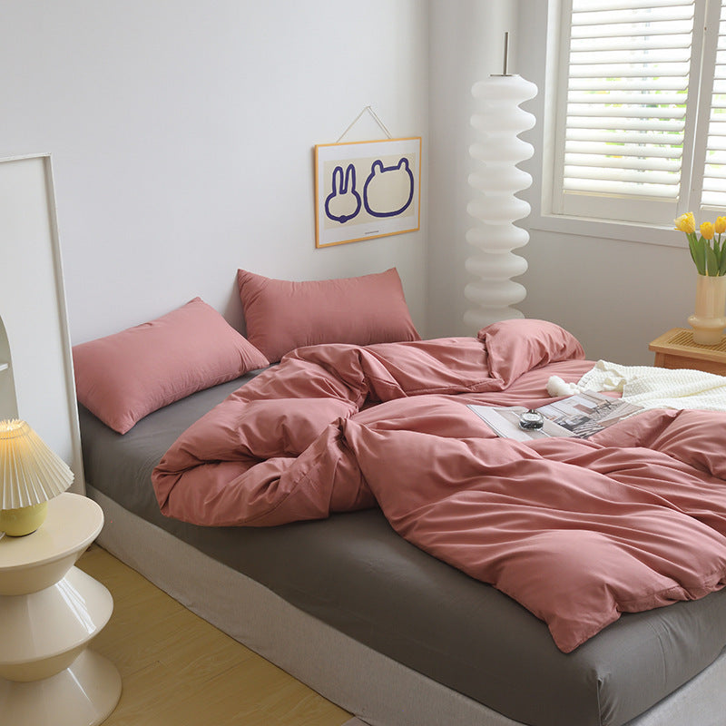 Solid Color 4 Piece Bedding Set