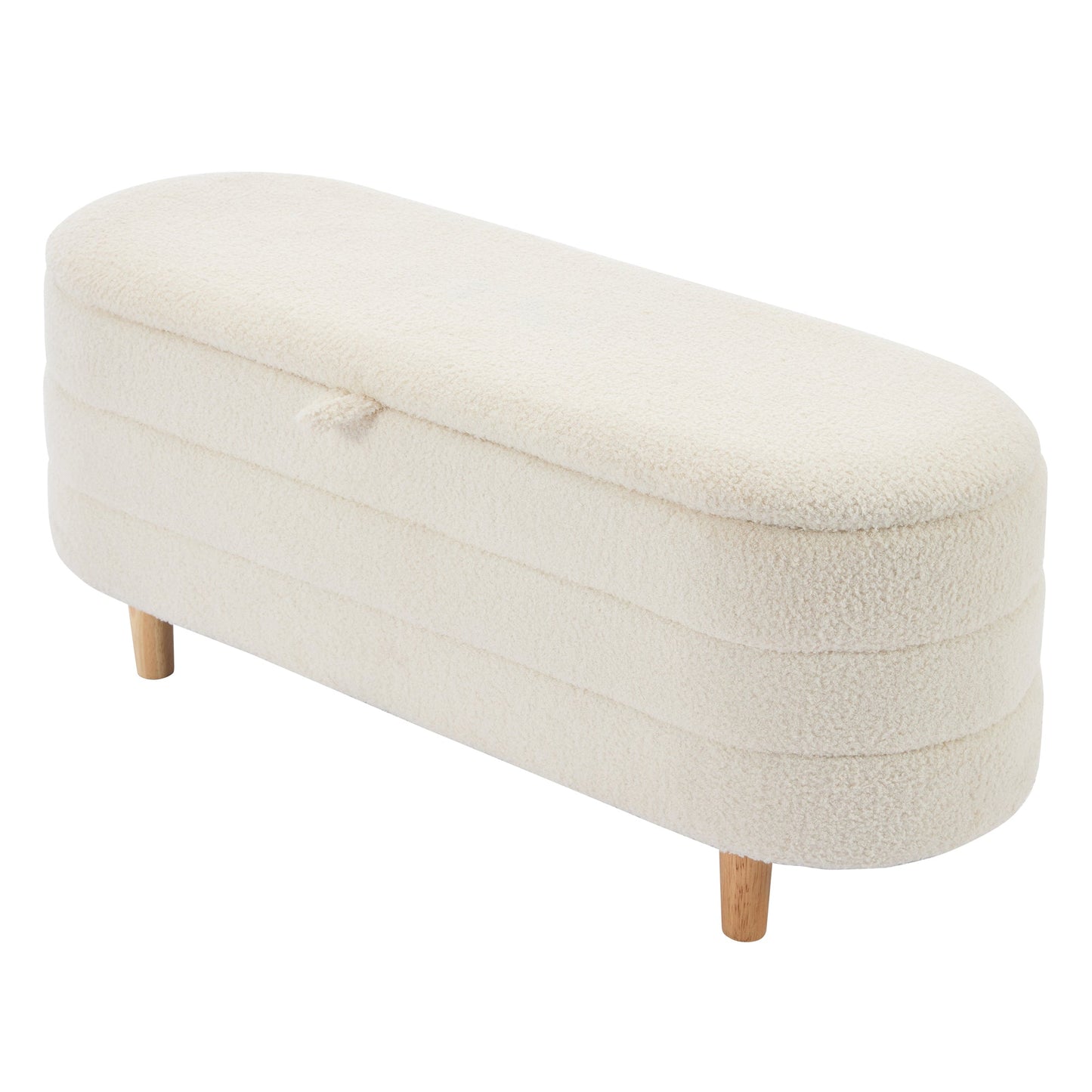 Sherpa Fabric Storage Ottoman
