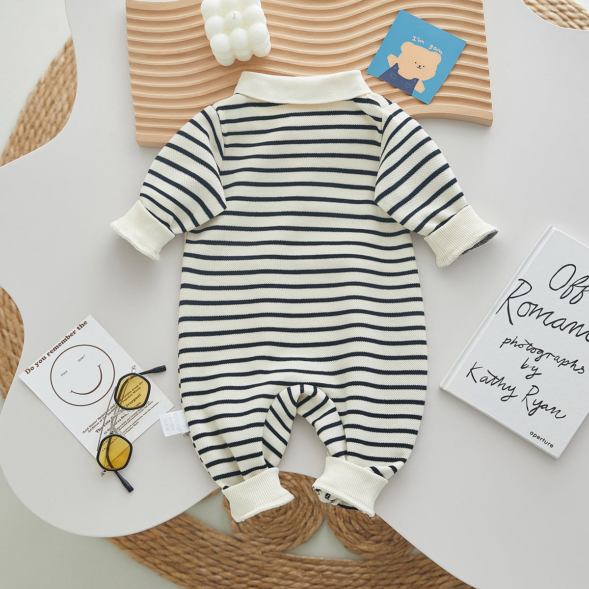 Striped Bear Newborn Onesie