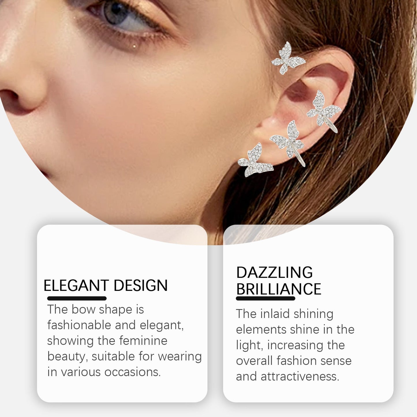 Hoexe Shiny Bow Ear Clip