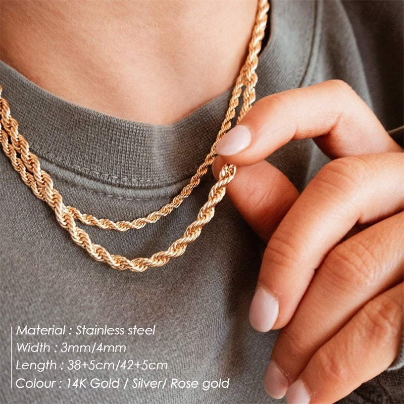 Twist Chain Necklace Stainless Steel Necklace