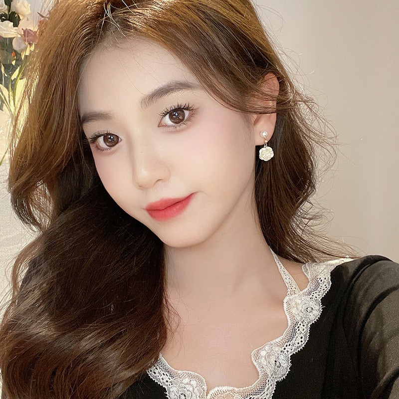 Camellia flower earrings