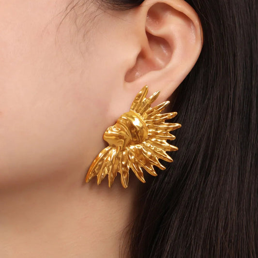 Titanium steel gold-plated earrings