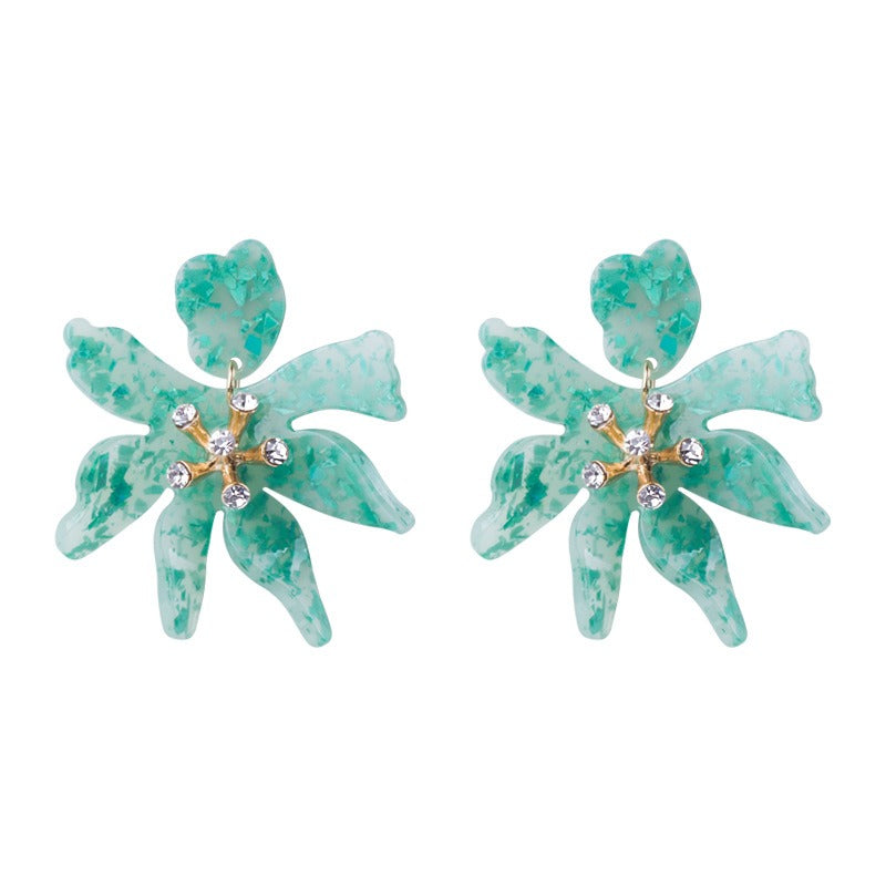 Resin acrylic flower shaped earrings