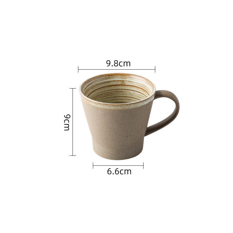Coarse pottery coffee cup
