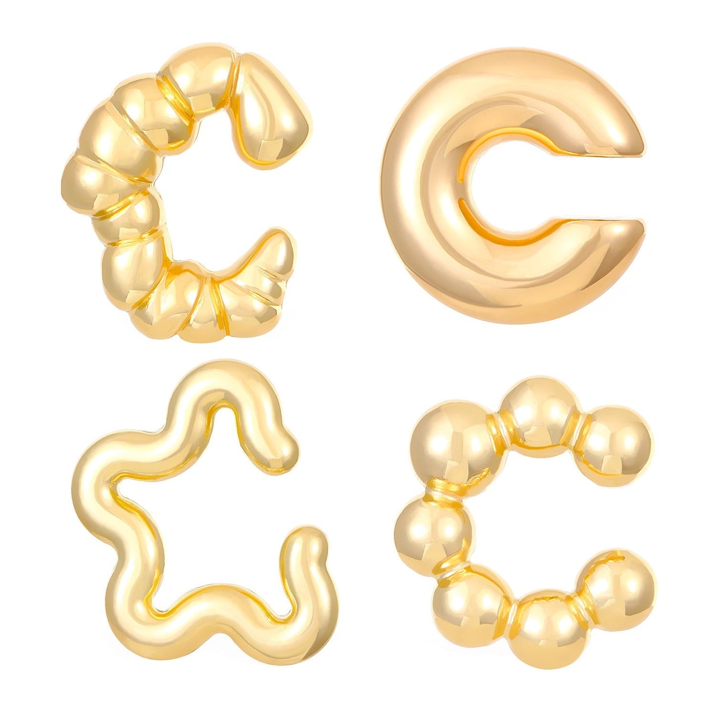 Hollow gold-plated earrings