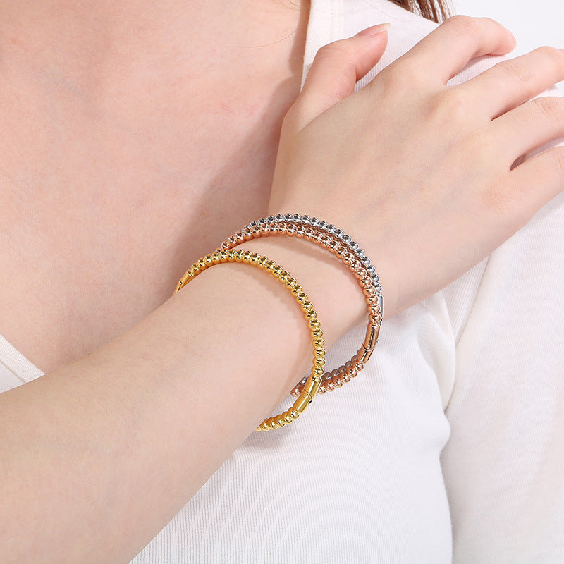 Bamboo Joint Design Stainless Steel Bracelet