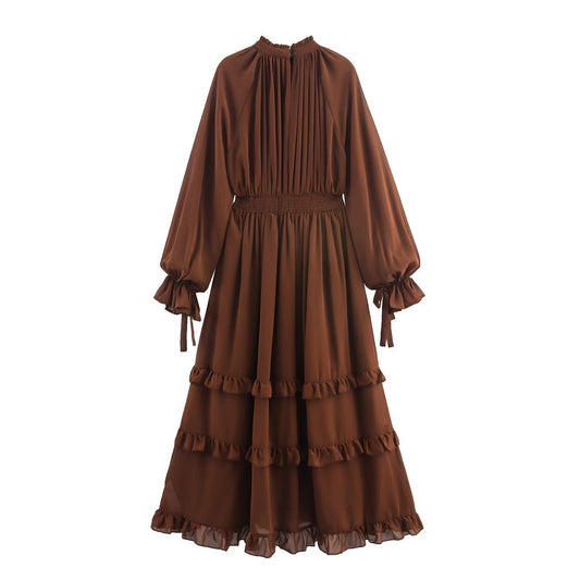 Long sleeved lace up dress